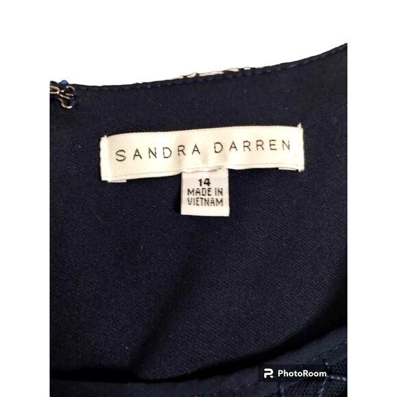 Sandra Darren Multi Colored Floral Sleeveless Maxi Dress Rhinestone Collared 14 - Picture 10 of 10